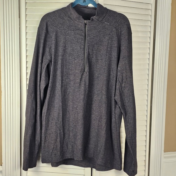 Lululemon Mens Heathered Gray Surge Warm 1/2 Zip Pullover‎ XL - Picture 1 of 5